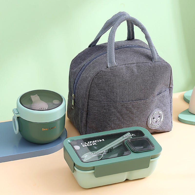 (LLEGANDO 7 DE AGOSTO) Lonchera Térmica con Recipiente para Alimentos y Bolsa Portátil | Ideal para Oficina, Escuela y Viajes | Colores Surtidos |LHC-1536