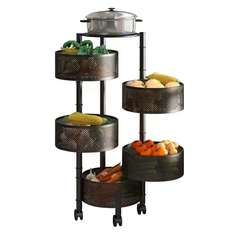 (LLEGANDO 27 DE MARZO) Organizador de Metal Negro para Cocina Multiuso con Rueditas 87x30cm LHC-9819