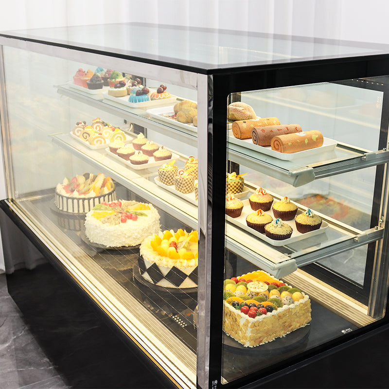 Vitrina Refrigeradora Negro para Dulce 120x150x66cm 110V HVB-5R Pasteles. Pastel.