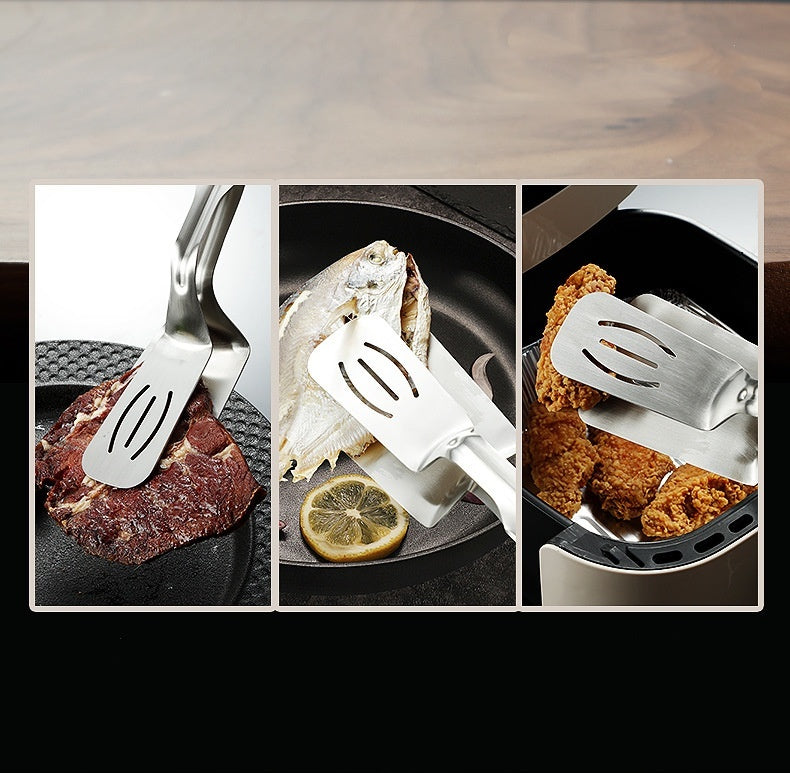 (LLEGANDO 30 DE SEPT) Pinza Espátula Profesional 30cm de Acero Inoxidable SS304 – Pinza Tipo Tijera Ranurada para Cocina y Parrilla | Carne | Hotelero | Hotel | Restaurante 500505