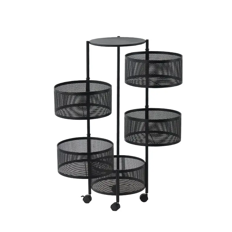 (LLEGANDO 27 DE MARZO) Organizador de Metal Negro para Cocina Multiuso con Rueditas 87x30cm LHC-9819