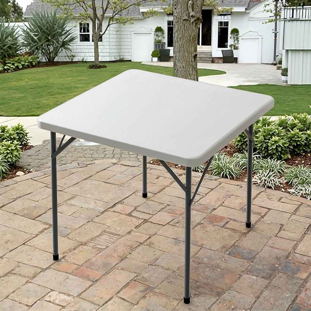 (LLEGANDO 26 DE FEB) Mesa Plástica Plegable Cuadrada 83x74cm Con Marco De Acero Revestido BSL-F87