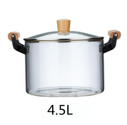Olla de Vidrio con Tapa 4.5L Apto para Estufa – 713-39017