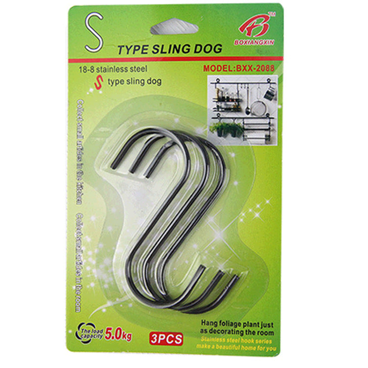 (LLEGANDO 7 DE AGOSTO) Ganchos Multiusos Tipo "S" de Acero Inoxidable | Set de 3 Unidades | Soporta hasta 15 kg |89490