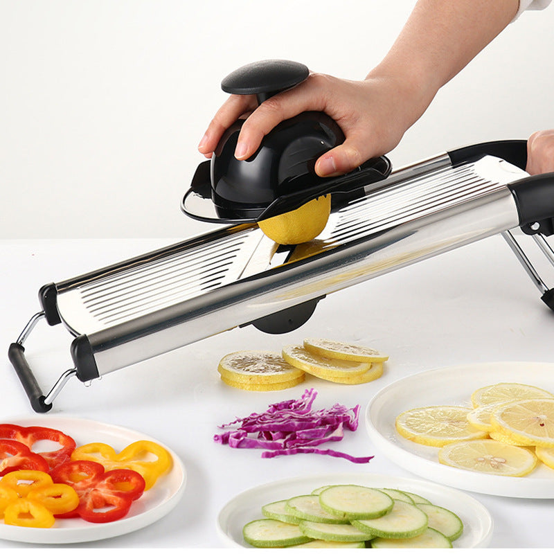 (LLEGANDO 30 DE SEPT) Mandolina Cortadora Profesional de Acero Inoxidable 304 – Rebanador Ajustable para Vegetales 41.5×13.5cm  W1027