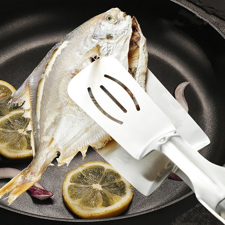 (LLEGANDO 30 DE SEPT) Pinza Espátula Profesional 30cm de Acero Inoxidable SS304 – Pinza Tipo Tijera Ranurada para Cocina y Parrilla | Carne | Hotelero | Hotel | Restaurante 500505