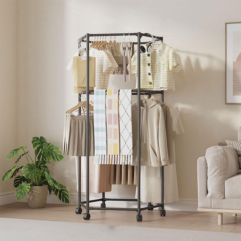 Perchero Tendedero de Ropa Multifuncional Moderno 67x47x168cm FSK10948