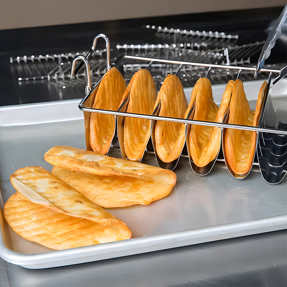 (LLEGANDO 30 DE SEPT) Cesta Canasta Freidora para Tacos de Acero Inoxidable | 4 Capacidades Disponibles | 4 Tacos HVB04-V | 6 Tacos HVB06-V | 8 Tacos HVB08-V