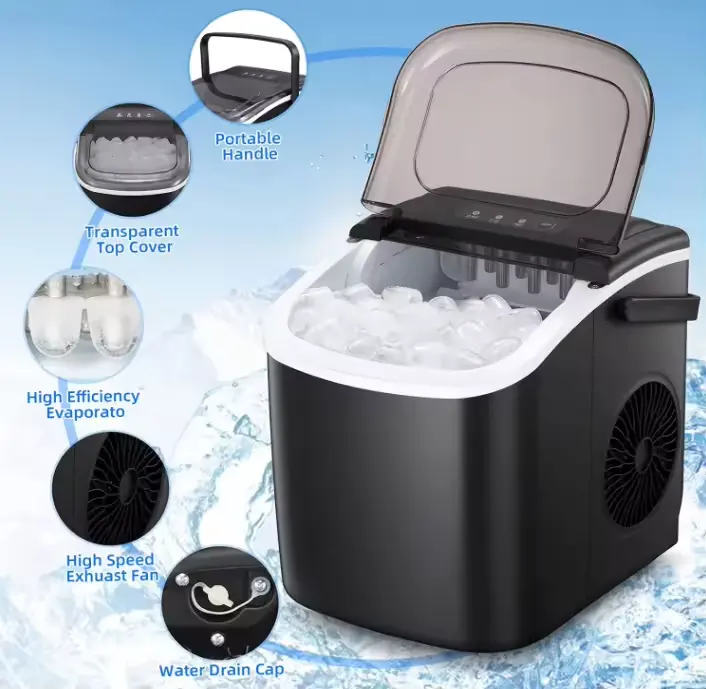 Máquina de Hielo Portátil Eléctrica 1.5L Negro Homestar HS-Z6Y1B Homestar