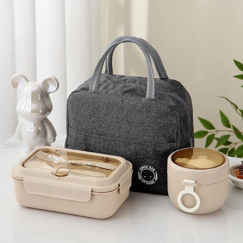 (LLEGANDO 7 DE AGOSTO) Lonchera Térmica con Recipiente para Alimentos y Bolsa Portátil | Ideal para Oficina, Escuela y Viajes | Colores Surtidos |LHC-1536