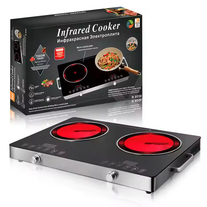 Estufa de Inducción Eléctrica de 2 Quemadores Lotus 7000W LT-2315-2