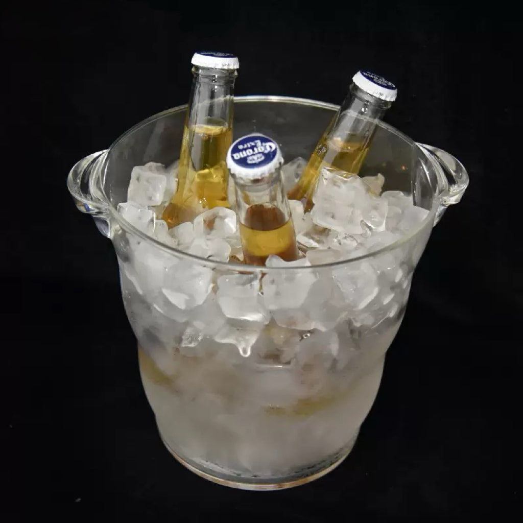Hielera Transparente para Botellas 27.5×25cm – Calidad Profesional para Restaurantes y Hoteles - Cubitera Cubeta - Hielo - Champaña Champagne Cerveza | 717-AB11