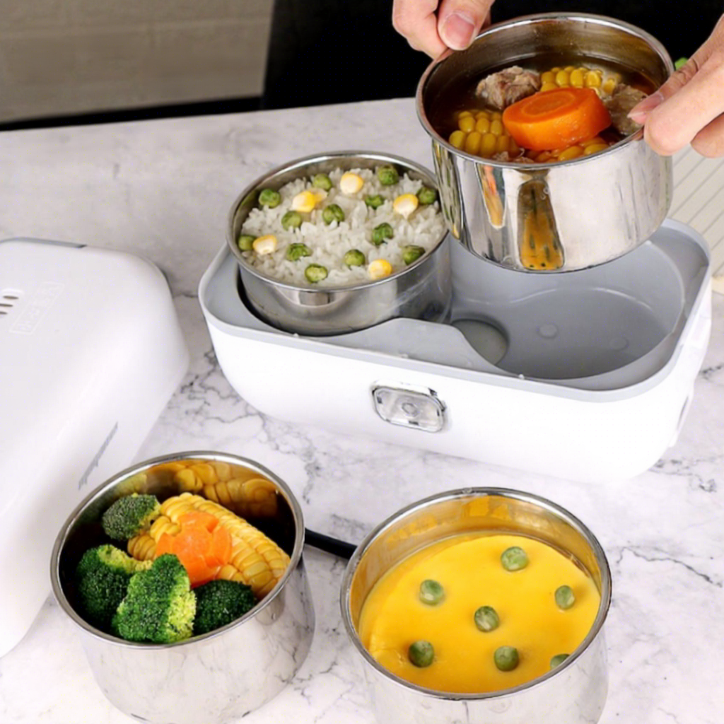 (LLEGANDO 27 DE MARZO) Lonchera Eléctrica Doble Recipiente 1.2L NS440369