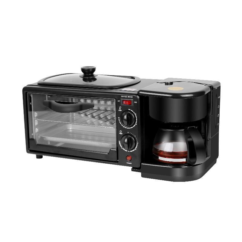 Estación de Desayuno 3 en 1 con Horno Tostador, Cafetera y Plancha Eléctrica HS-6602