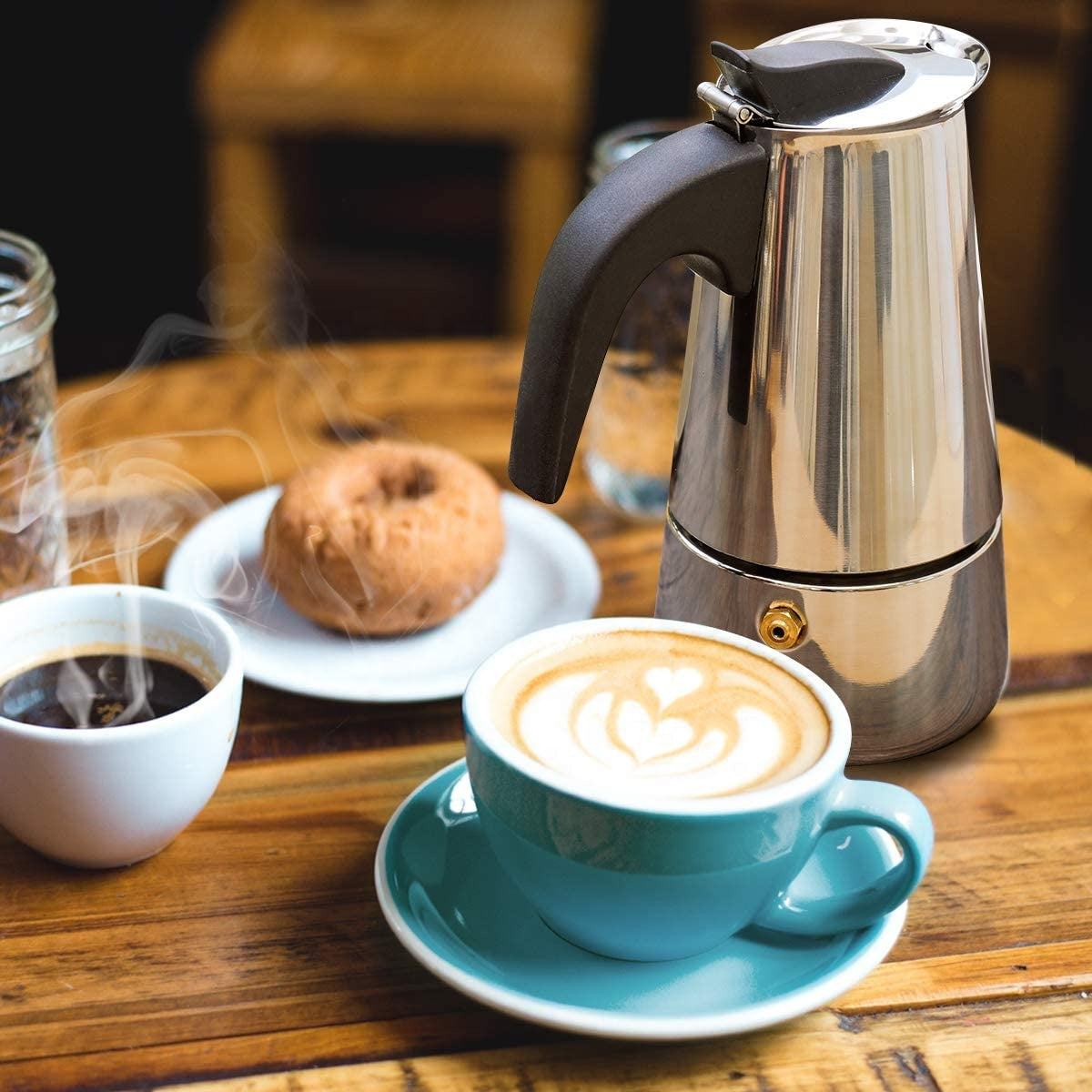 moka＊ページ Cafetera de Espresso Moka en Acero Inoxidable 9 Tazas Lotus LT-N900 Ex