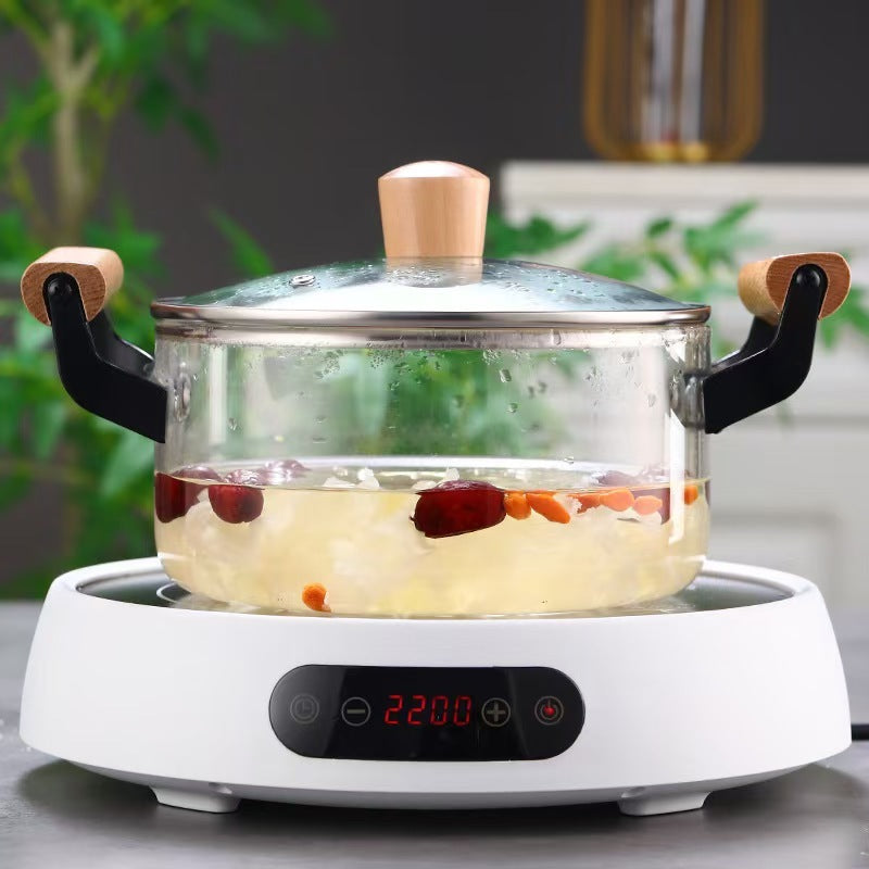 Olla de Vidrio con Tapa 2.5L Apto para Estufa – 713-39015