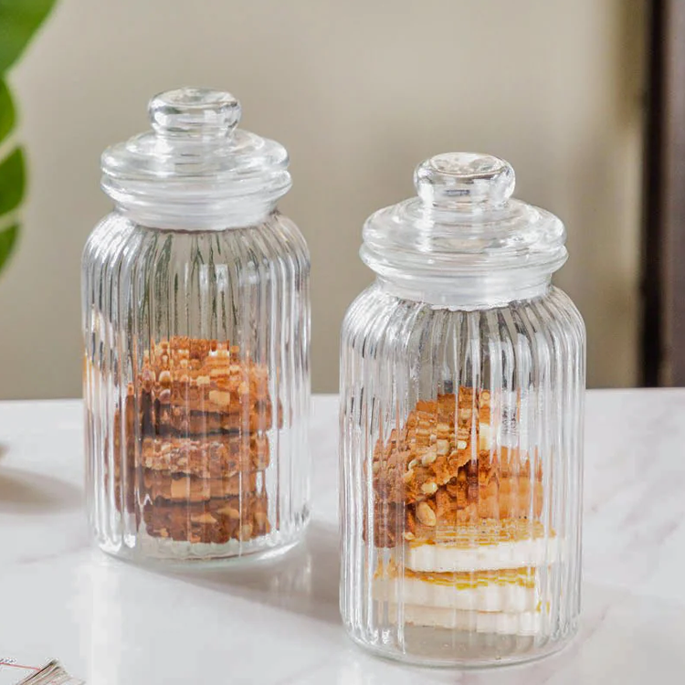 (LLEGANDO 27 DE MARZO) Envases con Tapa de Vidrio para Almacenar 950ml 11x11x19cm NVK50707083 Frasco.
