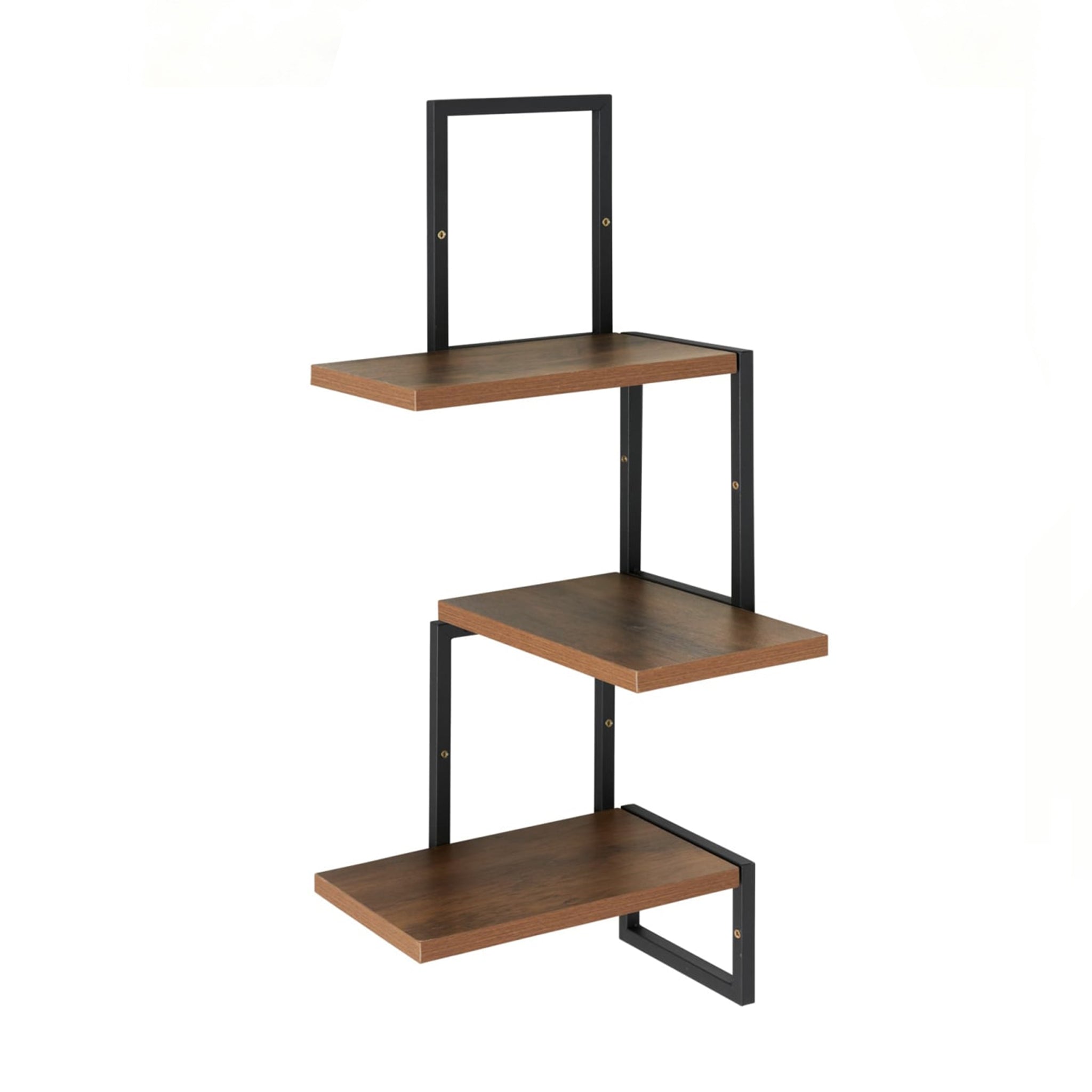 (LLEGANDO 7 DE AGOSTO) Estantería Decorativa de Pared de 3 Niveles | Repisa Flotante con Estructura Metálica | 30 × 30 × 70 cm | STUDIO-1010