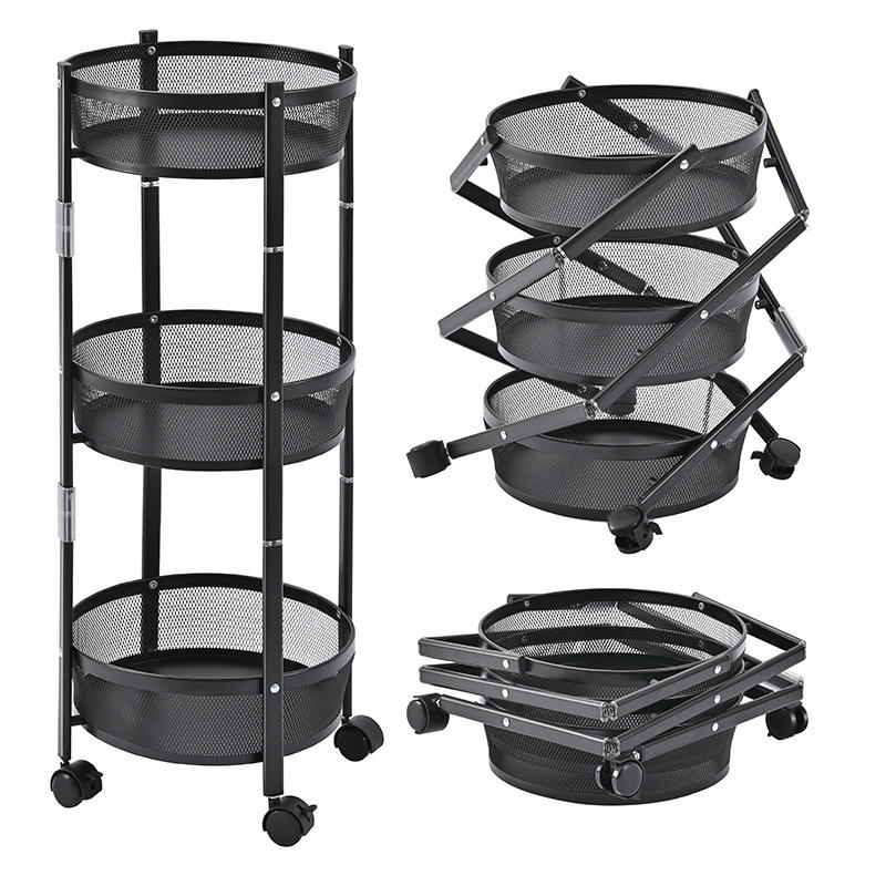 (LLEGANDO 27 DE MARZO) Organizador de Metal Negro para Cocina Multiuso con Rueditas 87cm LHC-9814