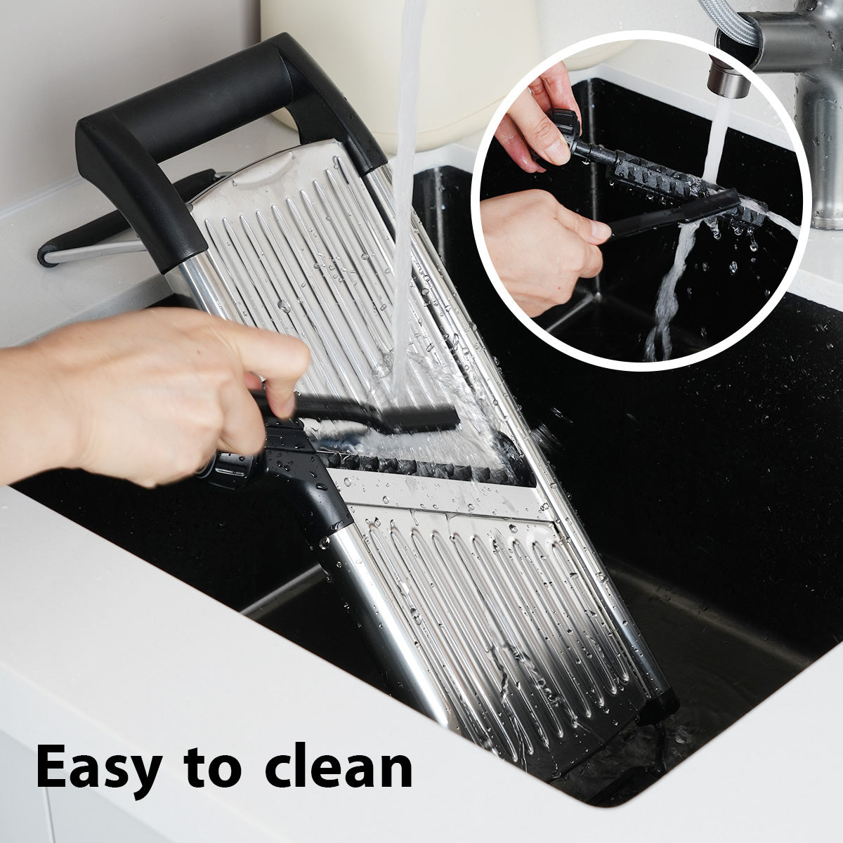 (LLEGANDO 30 DE SEPT) Mandolina Cortadora Profesional de Acero Inoxidable 304 – Rebanador Ajustable para Vegetales 41.5×13.5cm  W1027