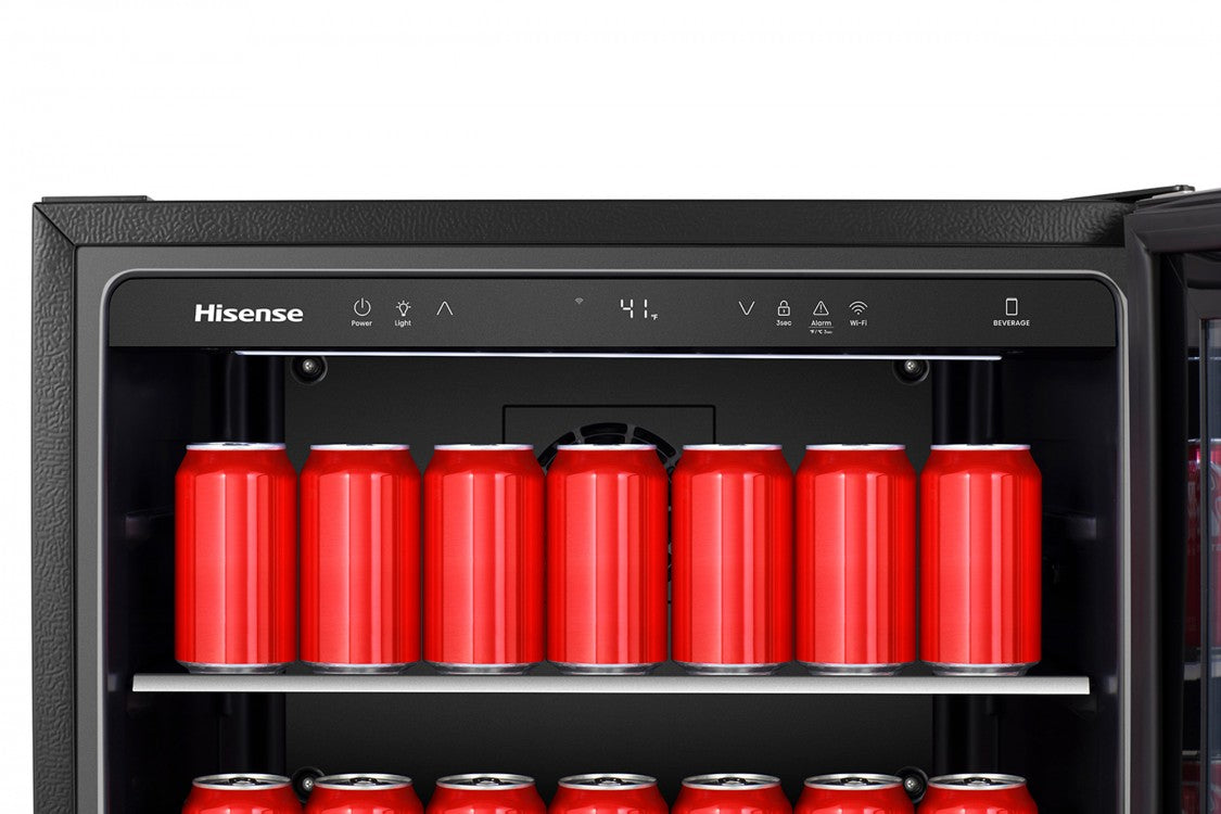 Enfriador de Bebidas Refrigeradora Nevera Mini Bar Hisense HBC164N6SS 5.4 Pies Cúbicos | Capacidad para 164 Latas | Acero Inoxidable | Wi-Fi
