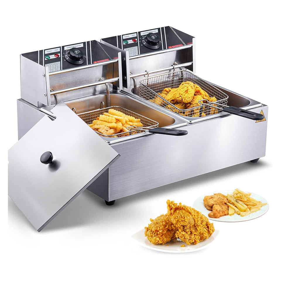 Freidora Eléctrica 10L+10L Homestar HS-CDF-1502