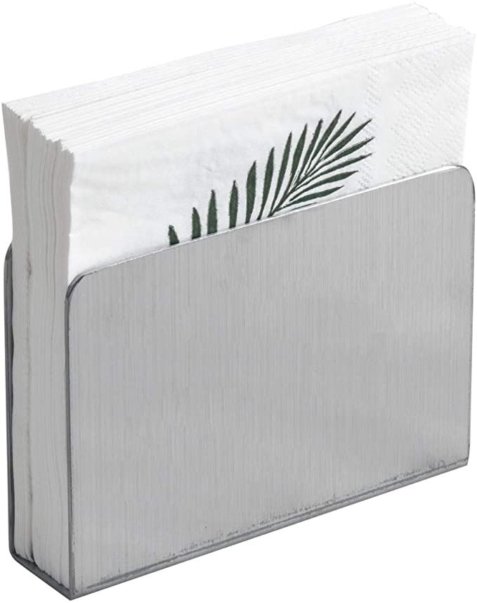 (LLEGANDO 15 DE JULIO) Servilletero de Acero Inoxidable 121x33x88mm – Porta Servilletas Compacto para Mesa 94003