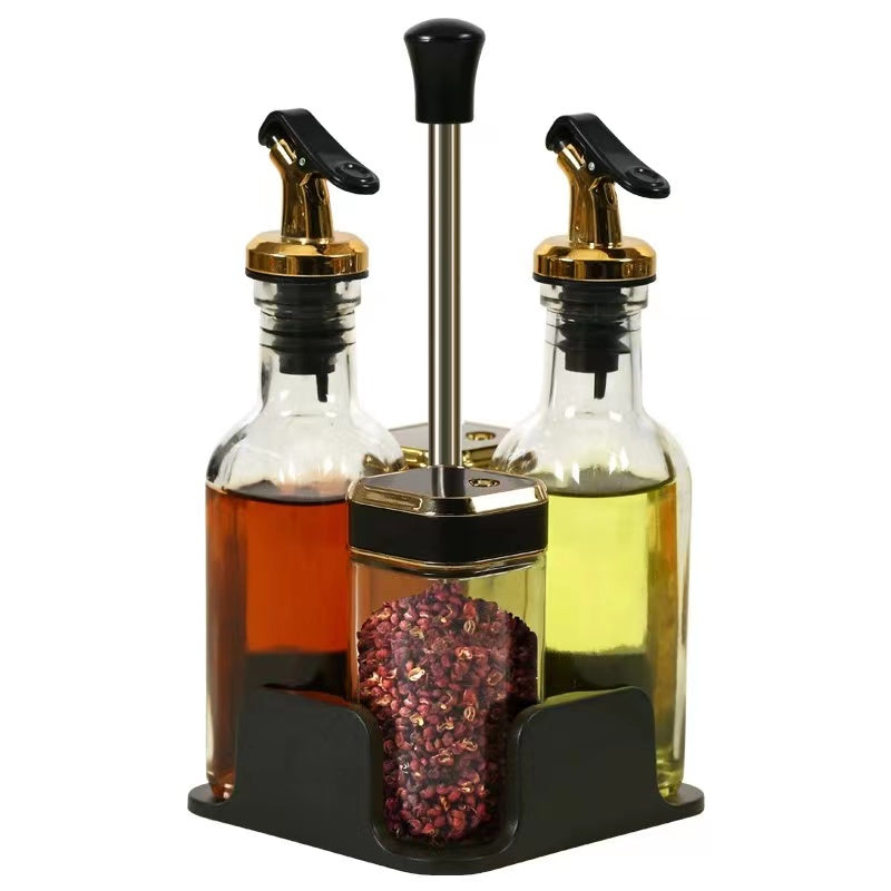 (LLEGANDO 7 DE AGOSTO) Set Organizador de Condimentos 5 Piezas con Dispensadores para Aceite, Vinagre y Sal | Porta Condimentos de Cocina | 87978