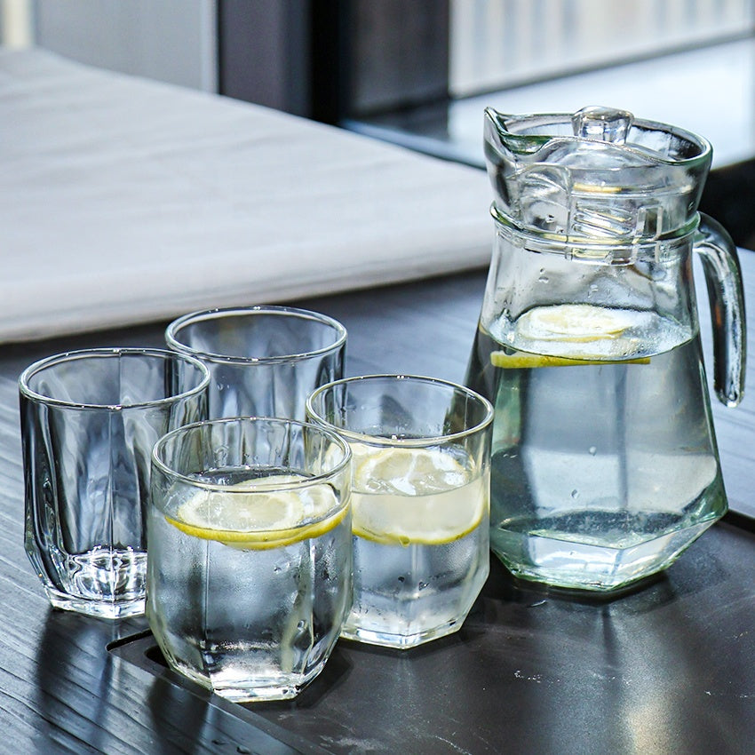 (LLEGANDO 16 DE ENERO) Jarra + 4 Vasos de Vidrio 86994