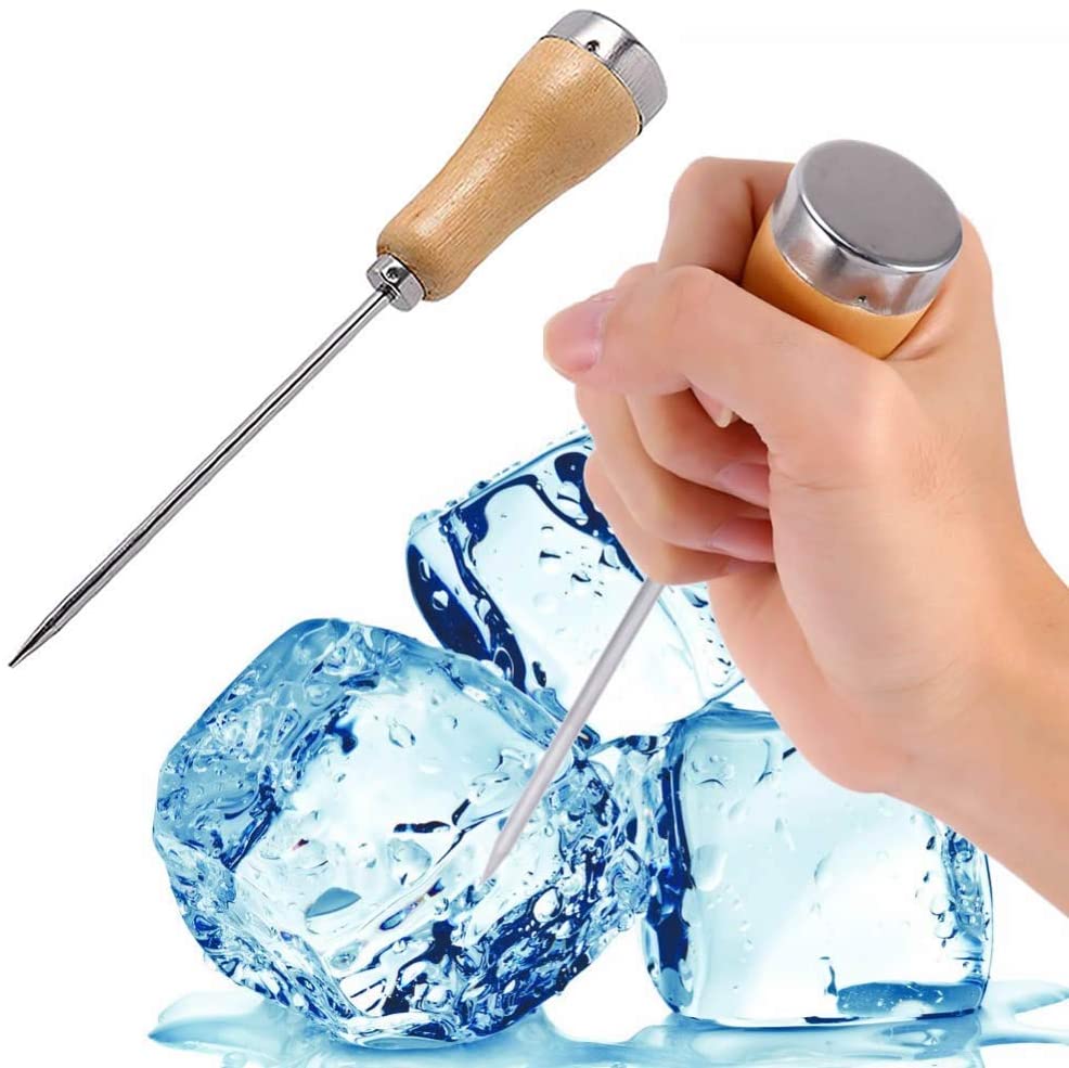 Punzón para Hielo de Acero Inoxidable con Agarre de Madera Lotus LHC-1001