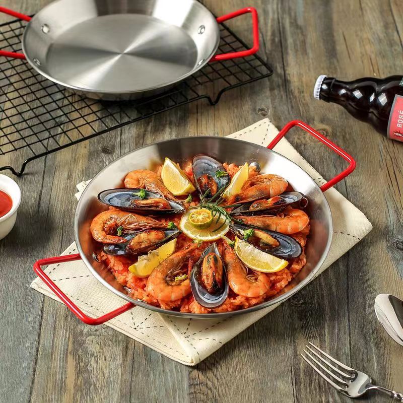 (LLEGANDO 30 DE SEPT) Sartén para Paella de Acero Inoxidable SS201 | 4 Tamaños Disponibles | 21cm 230101 | 25cm 230102 | 31.5cm 230103 | 35cm 230104