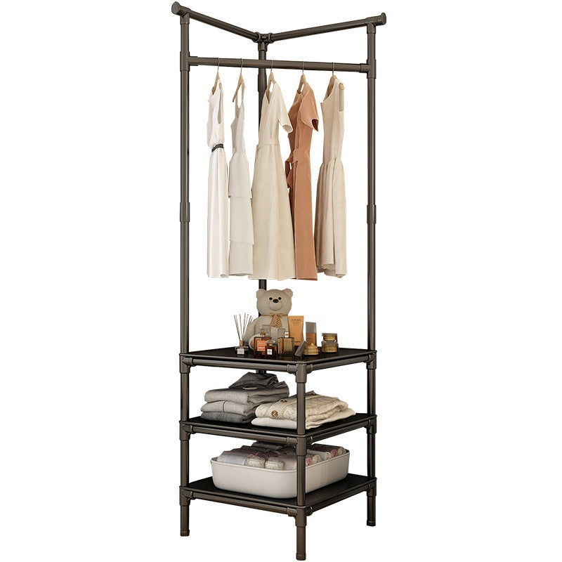 (LLEGANDO 3 DE JULIO) Perchero Organizador de Ropa con Estantes | Closet Abierto Multifuncional de Metal para Dormitorio FSK10731