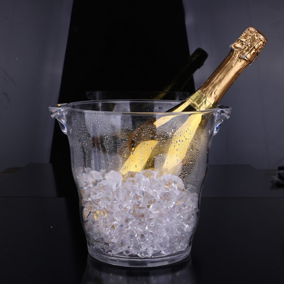 Hielera Transparente para Botellas 27.5×25cm – Calidad Profesional para Restaurantes y Hoteles - Cubitera Cubeta - Hielo - Champaña Champagne Cerveza | 717-AB11