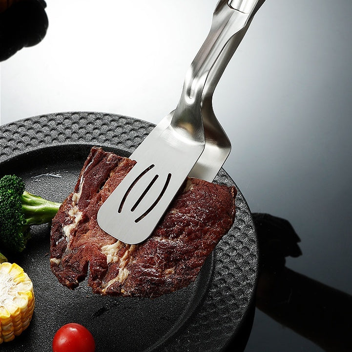 (LLEGANDO 30 DE SEPT) Pinza Espátula Profesional 30cm de Acero Inoxidable SS304 – Pinza Tipo Tijera Ranurada para Cocina y Parrilla | Carne | Hotelero | Hotel | Restaurante 500505