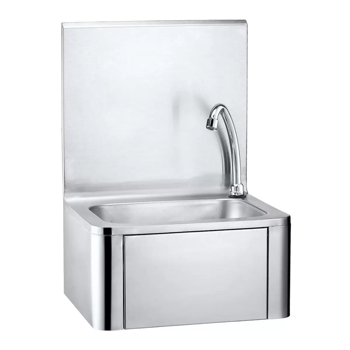 (LLEGANDO 30 DE SEPT) Lavamanos Fregador Comercial Industrial de Pared en Acero Inoxidable – 40×33×57cm con Grifo y Salpicadero 311101