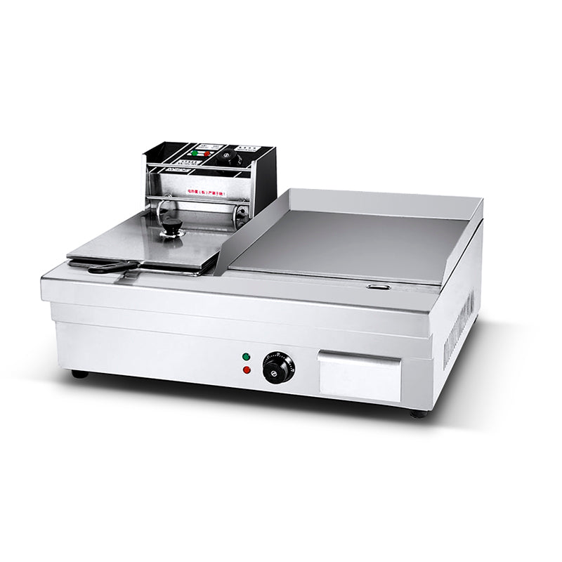 Equipo de Cocina 2 en 1 Eléctrico Freidora + Plancha 110V/60Hz HEG-908
