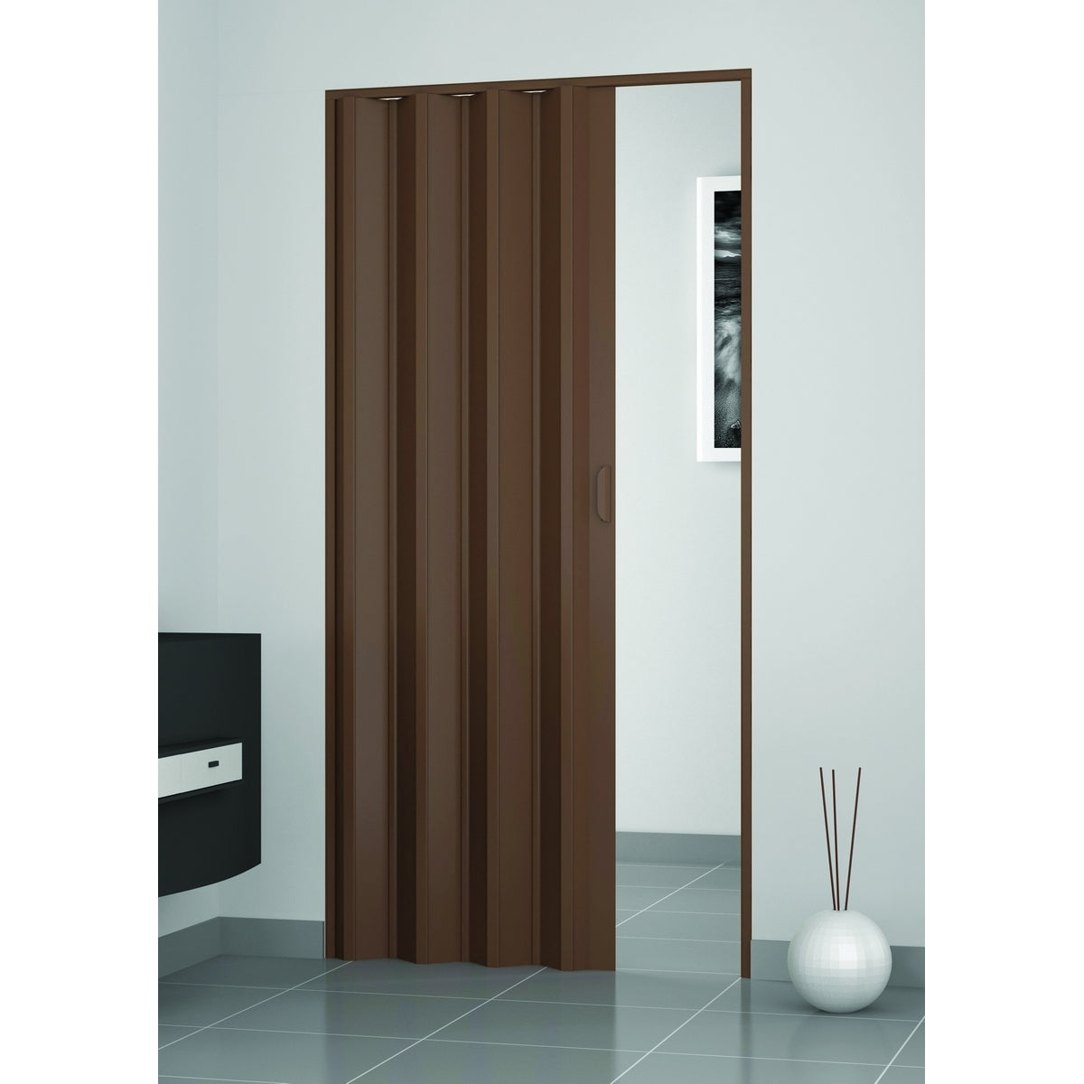 Puerta de PVC Plegable Tipo Acordeón 203x81cm Chocolate 136-1003