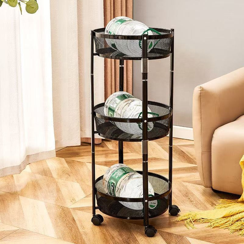 (LLEGANDO 27 DE MARZO) Organizador de Metal Negro para Cocina Multiuso con Rueditas 87cm LHC-9814