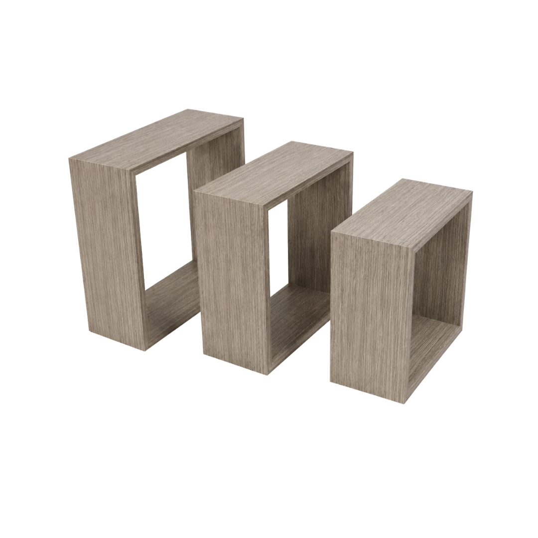 Set 3 Cuadros de Repisas de Pared Cuadrado en MDF 30/27/24x11.7cm STUDIO-1012