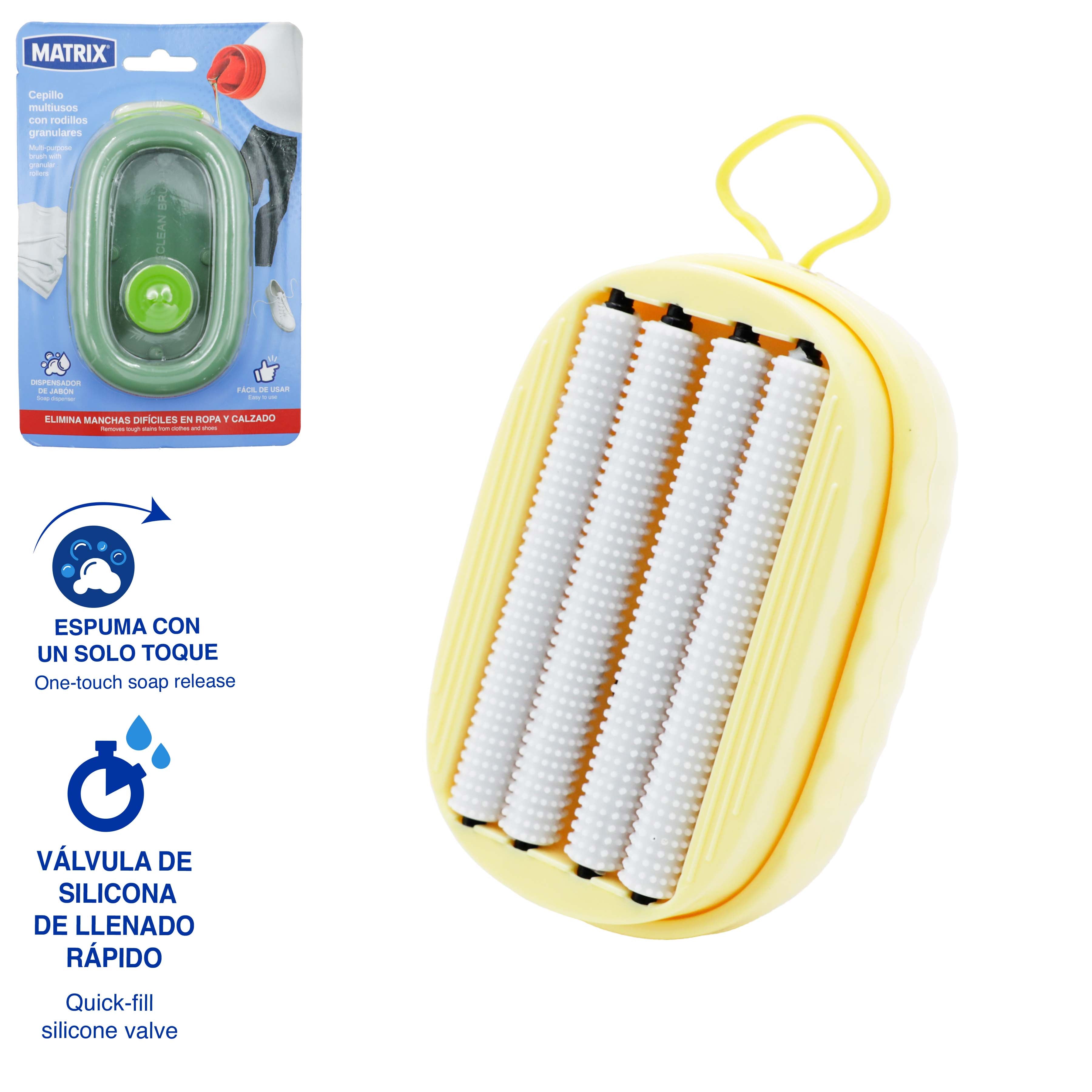 (LLEGANDO 3 DE JULIO) Cepillo Multiusos Matrix con Rodillos y Dispensador de Jabón MT-LB1107