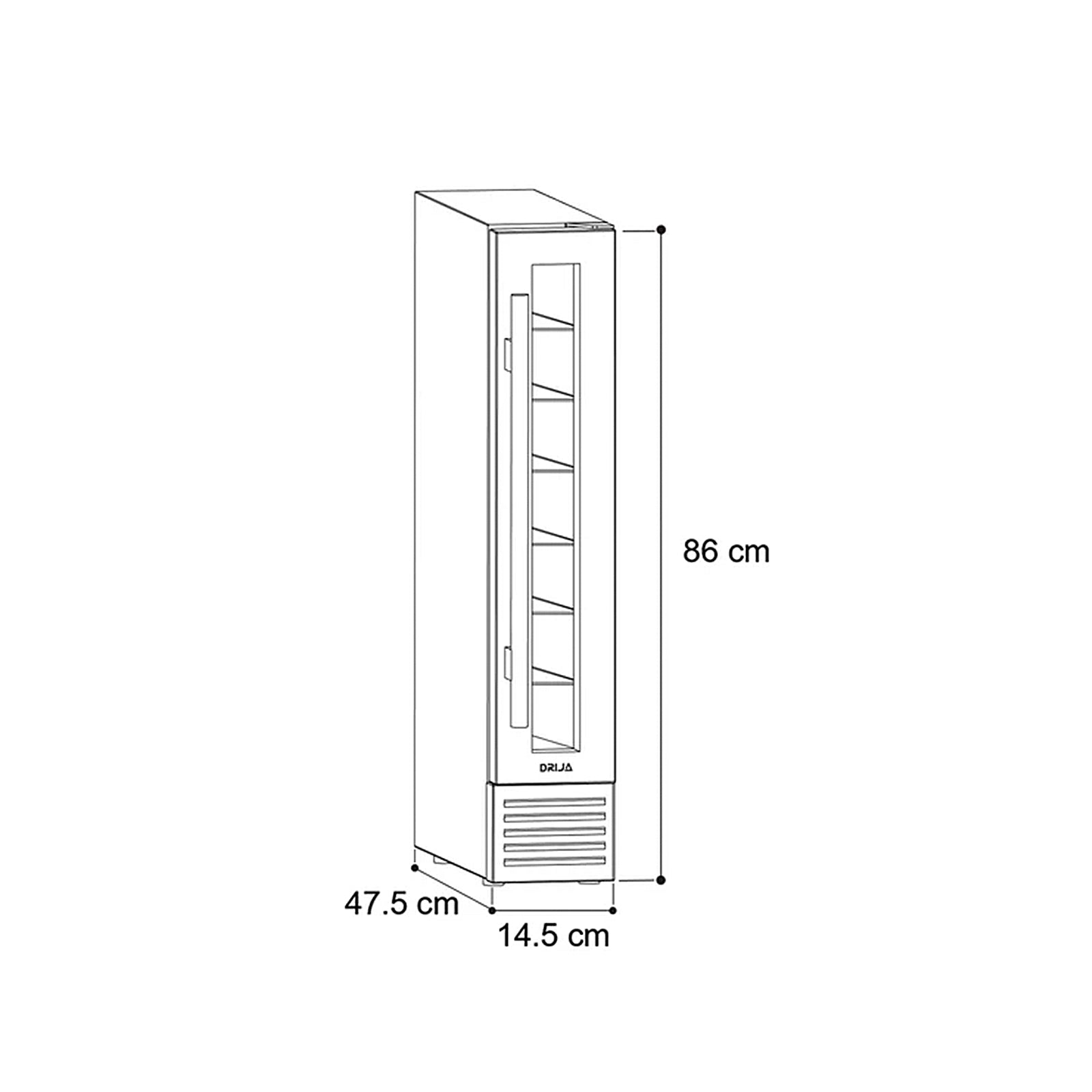 (POR PEDIDO) Vinera Empotrable 7 Botellas 20L Malbec 7 Drija