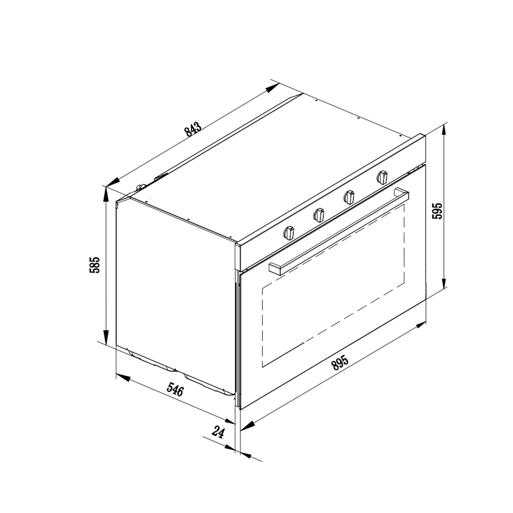 (POR PEDIDO) Horno Empotrable Drija NORTEAMÉRICA 90 GAS GRILL 90 cm 135 L con Convección y Air Fryer