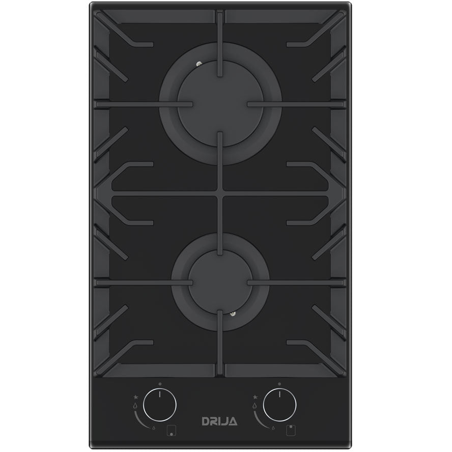 Estufa Empotrable a Gas Drija TOSCANA 30 PRO-B 29.4 cm 2 Quemadores Vidrio Templado Negro