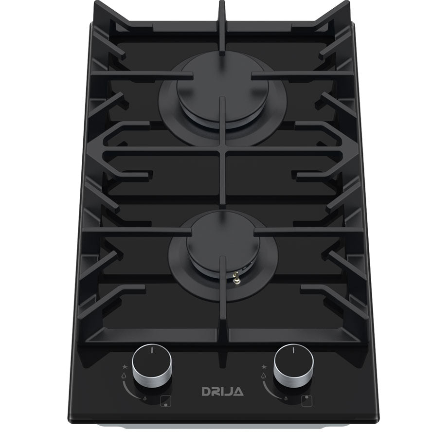 Estufa Empotrable a Gas Drija TOSCANA 30 PRO-B 29.4 cm 2 Quemadores Vidrio Templado Negro