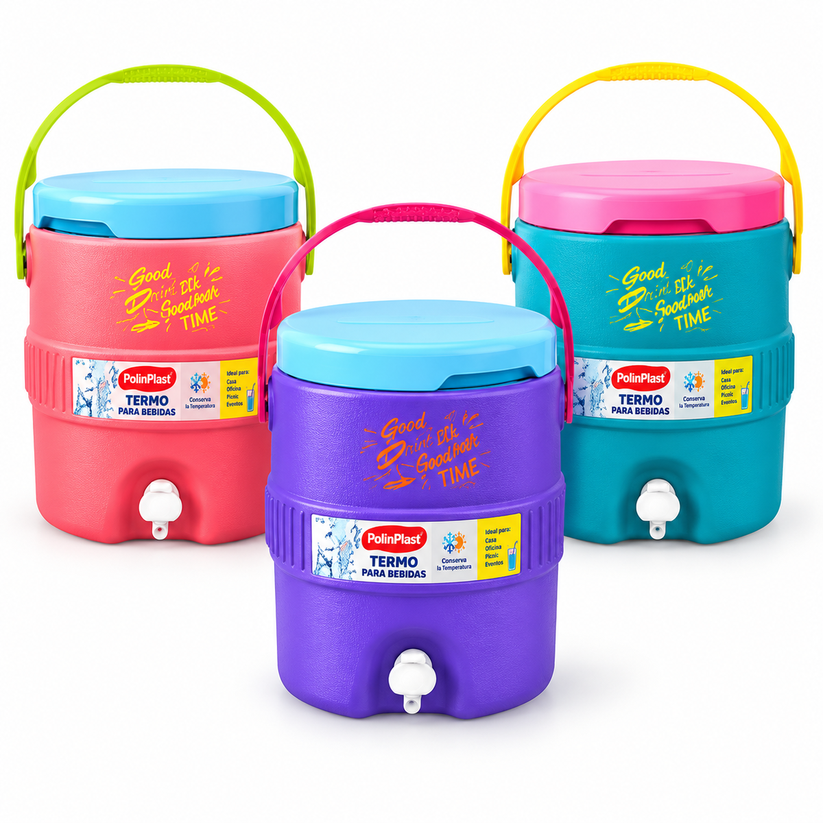Cooler Hielera Térmico Plástico de 2 Galones con Dispensador y Asa Portátil 3432P-RETRO