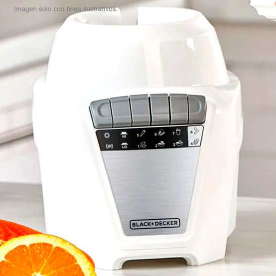 Licuadora Ice Crush Jarra de Vidrio 1.25L 8 Velocidades 700W Blanco Black and Decker BL0876-1WDLA