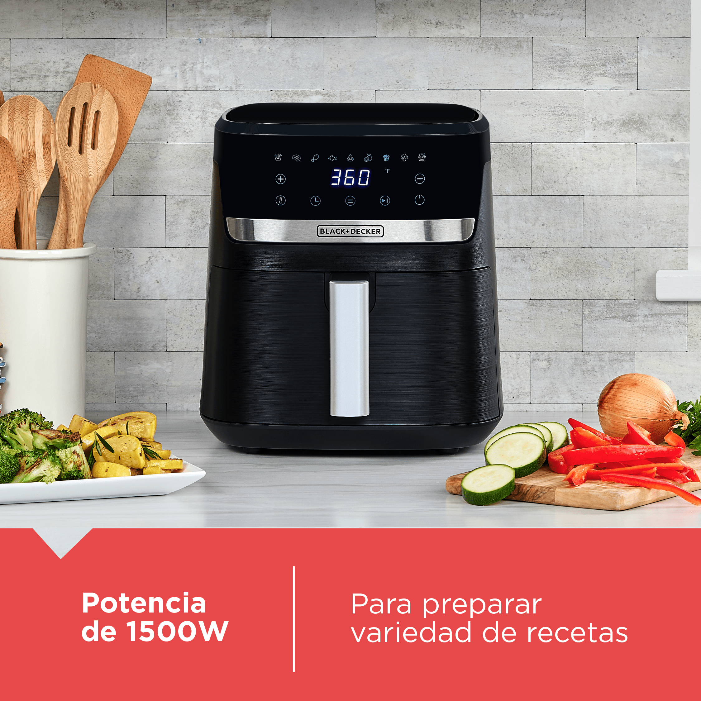 Freidora de Aire 5.5L Purifry 9 Funciones en 1 Black and Decker AFBD62-1BDLA