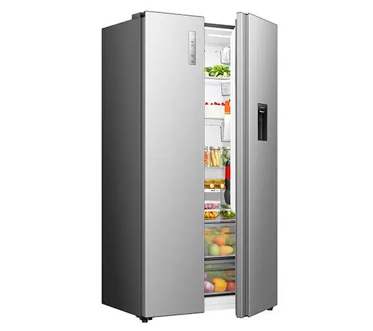 Refrigeradora Side by Side 19.1p3 con Dispensador de Agua Inverter Hisense RS3P558NMCB Nevera.