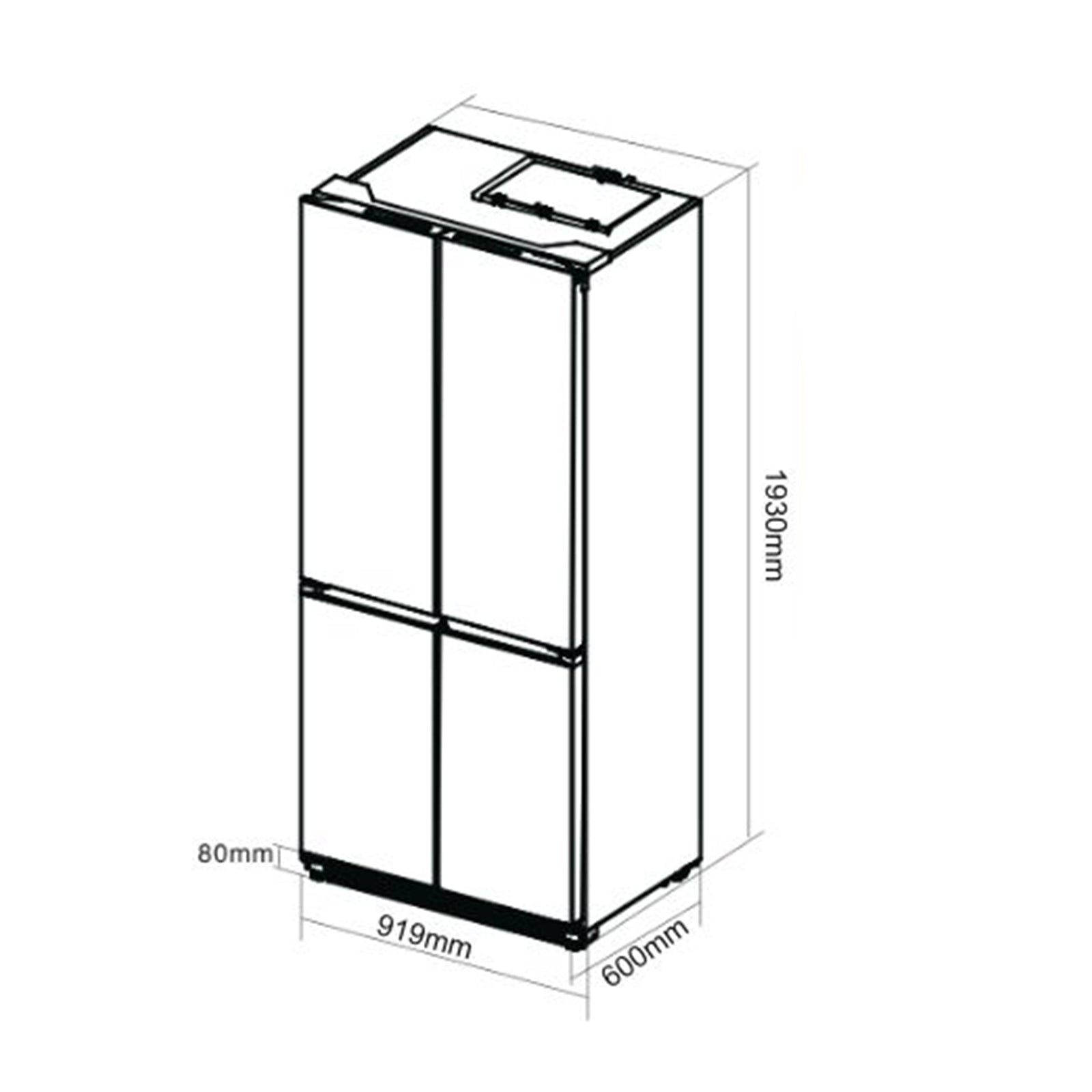 (POR PEDIDO) Refrigeradora Side by Side 18.4p3/522L Vidrio Negro Drija GLASS-B 18CD4P