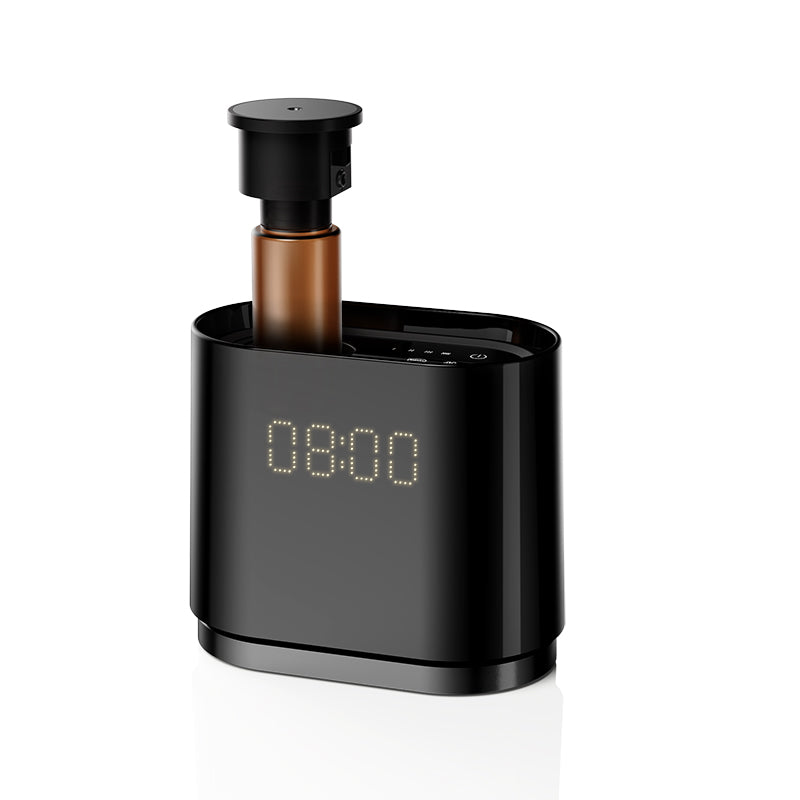 (LLEGANDO 19 DE JUNIO) Difusor de Aromas de Aceites Esenciales 60ml para Área de 50m2 con Reloj Diseño Moderno Negro A-T370